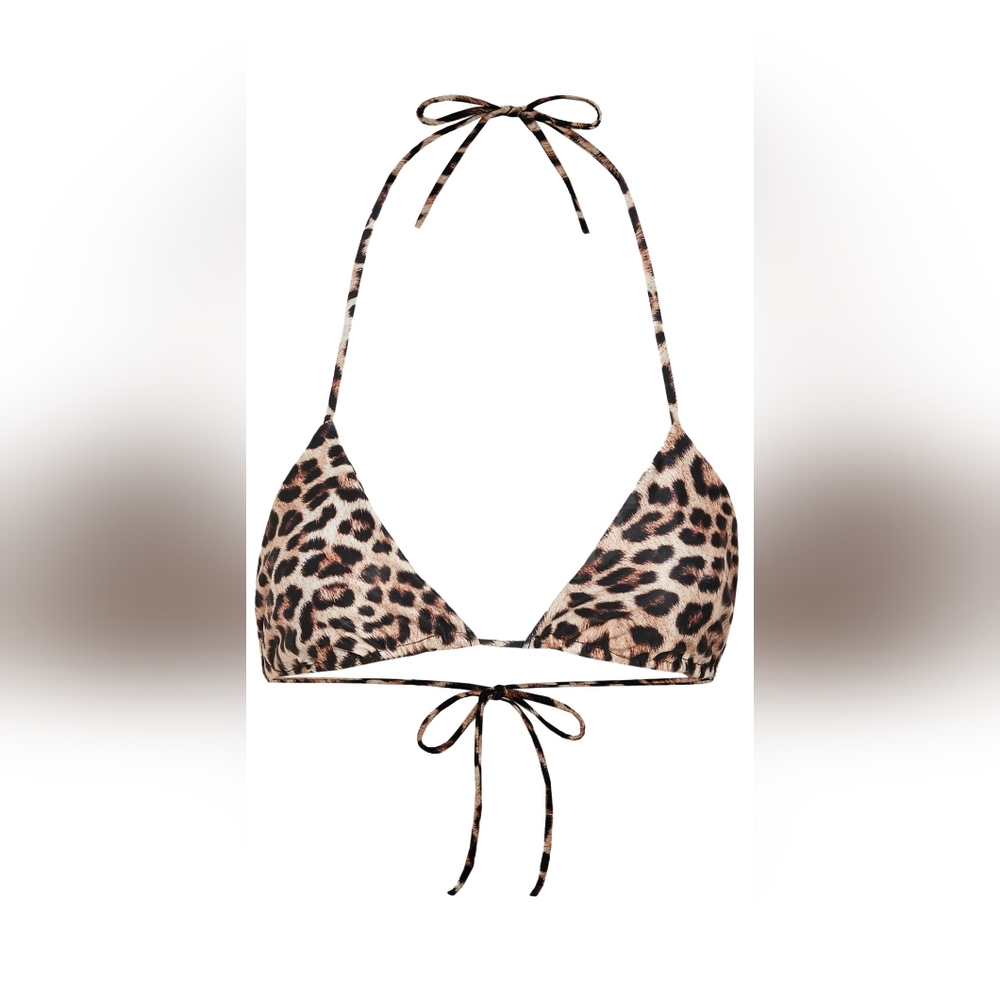 Peixoto Fifi Leopard Print Triangle Bikini Top-Women - Picture 1 of 3